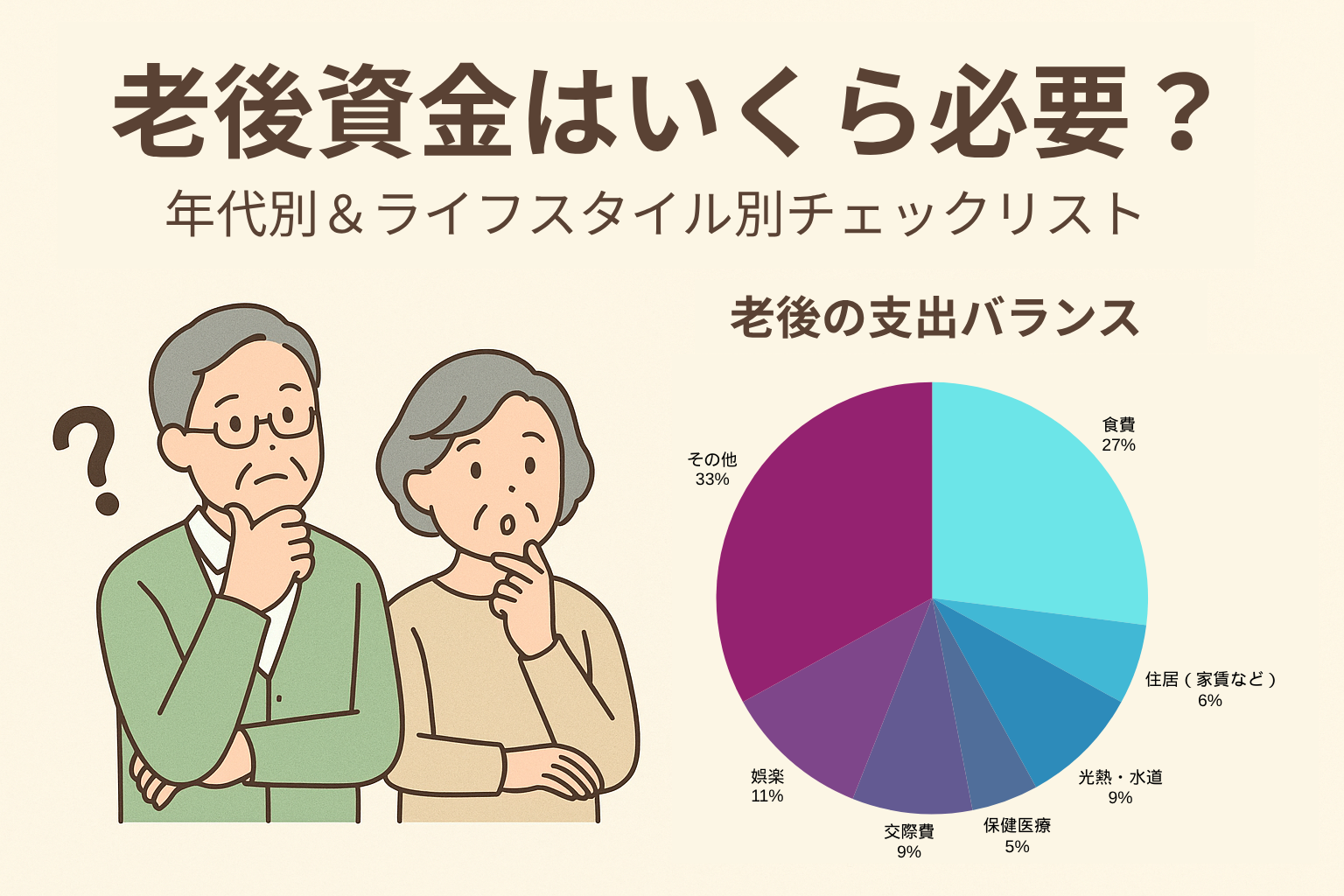 老後資金はいくら必要？年代別＆ライフスタイル別チェックリスト